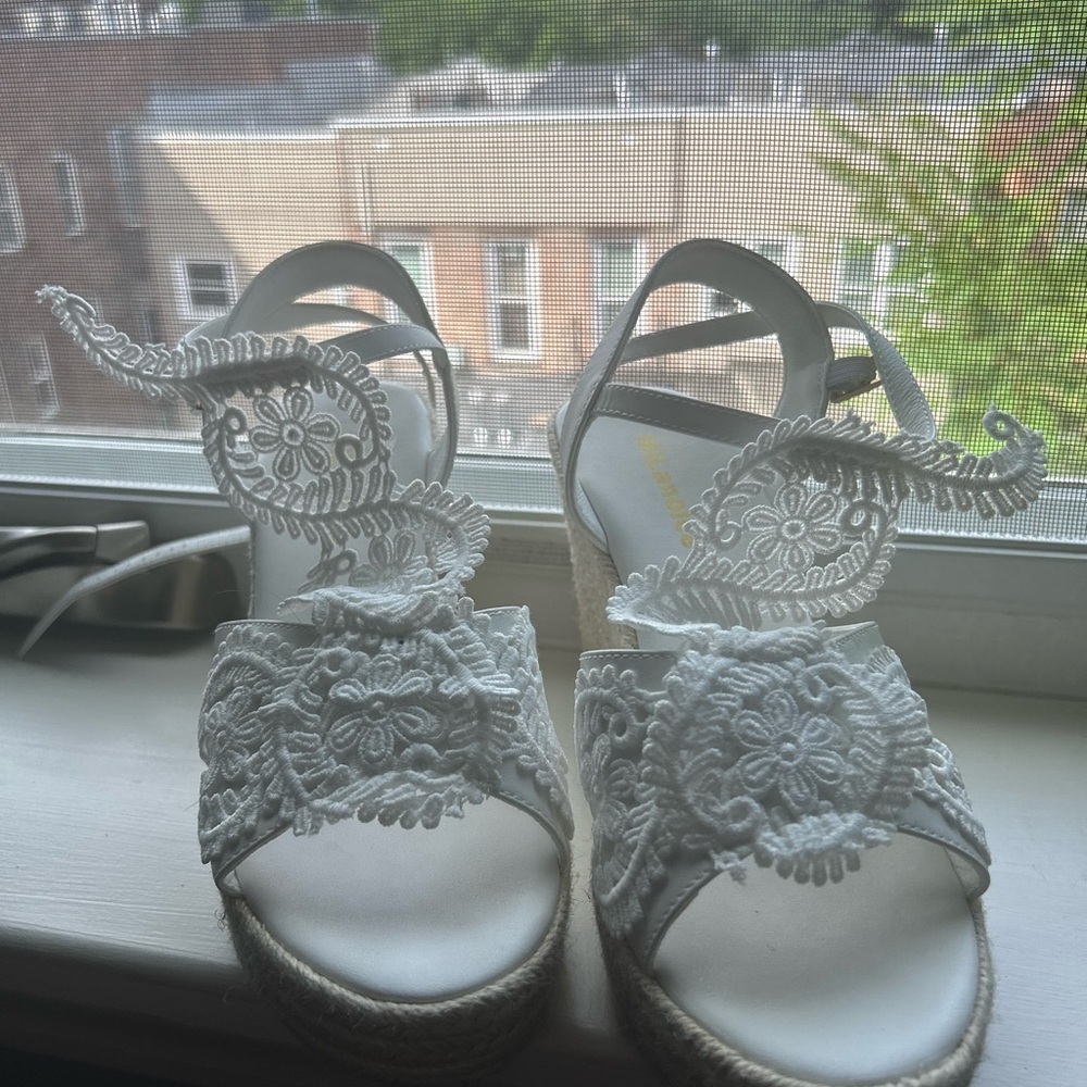 White Lace Wedges | Women’s Heels | Wedding | Bridal